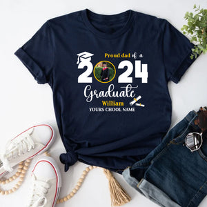 2024 Graduate, Custom Photo And Texts - Gift For Graduation - Personalized T-Shirt