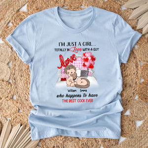 I'm Just A Girl Totally In Love With A Guy - Custom Appearances And Texts - Personalized T-Shirt - Couple Gift