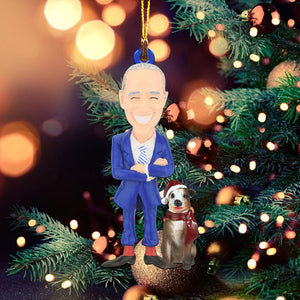 Joe Biden And Pet - Christmas Ornament - Gift For Christmas, Gift For Family Decor