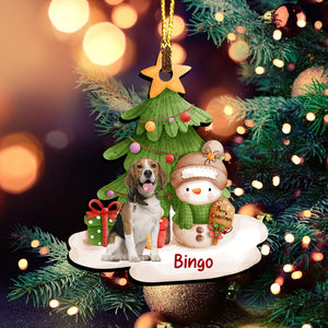 Christmas Tree And Pet - Personalized Photo Custom Shaped Wooden Ornament - Gift For Pet Lover, Christmas Gift