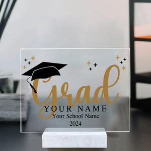 Grad, Congratulations Graduate, Custom Texts - Personalized Acrylic Plaque