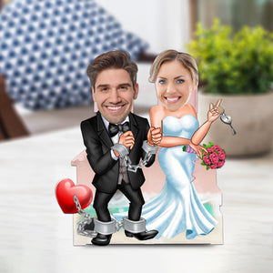 Wedding Couple, Custom Face Photo Funny Gift, Personalized Acrylic Wiggle Stand