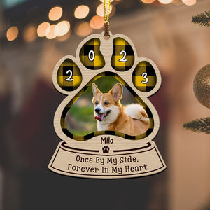 One By My Side Forever In My Heart, Custom Photo And Name - Personalized Custom Shaped Wooden Ornament - Christmas Gift