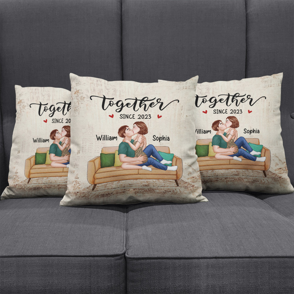 Together Since - Custom Appearance And Names - Personalized Pillow, Gift For Family, Couple Gift