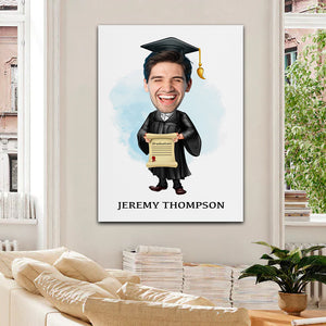 Congrats Graduation - Personalized Photo And Name Canvas - Graduation Gift