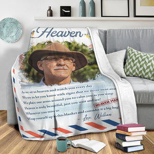 A Letter From Heaven - Custom Photo And Name - Personalized Fleece Blanket, Gift For Family