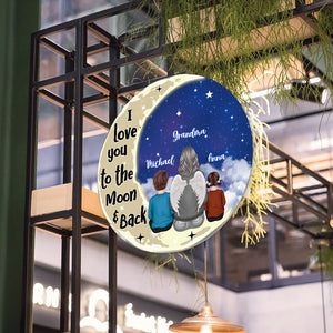 I Love You To The Moon And Back - Custom Appearance And Name - Personalized Wooden Door Sign - Family Gift