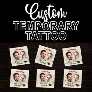 Enternallove Tattoo, Custom Face Photo And Texts Temporary Tattoo, Personalized Party Tattoo, Fake Tattoo