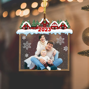 Christmas House Family - Custom Photo Christmas Gift - Personalized Acrylic Ornament