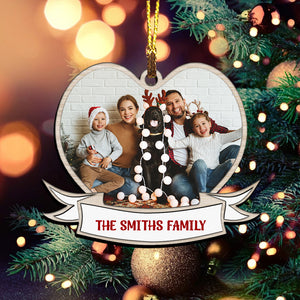 First Christmas Family Heart - Custom Photo And Names, Personalized Acrylic Ornament - Gift For Christmas, Gift For Family