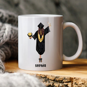 Proud Of 2024 Graduate - Custom Appearance And Texts, Personalized White Mug, Graduation Gift