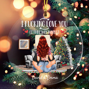 I Fucking Love You - Custom Appearances And Names Christmas Gift - Personalized Acrylic Ornament