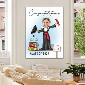 Congratulations Class Of 2024 - Personalized Canvas - Graduation Gift