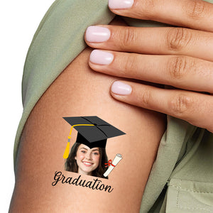 Congrats Class, Custom Temporary Tattoo With Personalized Photo, Fake Tattoo, Graduation Gift