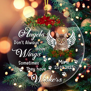 Angels Don't Always Have Wings - Custom Photo And Name, Personalized Acrylic Ornament - Gift For Christmas, Memorial Gift