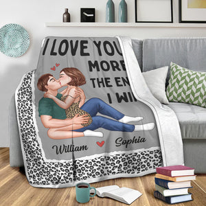 I Love You More The End I Win - Custom Appearances And Names - Personalized Fleece Blanket, Gift For Family, Couple Gift