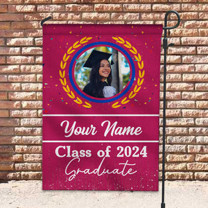 Class Of 2024 Graduate - Custom Photo And Your Name Graduation Flag, Gift For Graduation