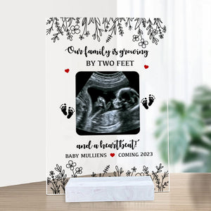 Our Family Is Growing - Custom Photo  And Name - Personalized Acrylic Plaque - Family Gift