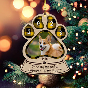 One By My Side Forever In My Heart, Custom Photo And Name - Personalized Custom Shaped Wooden Ornament - Christmas Gift