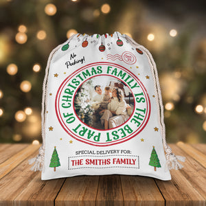 Family Is The Best Part Of Christmas- Personalized String Bag, Christmas Gift, Gift For Family