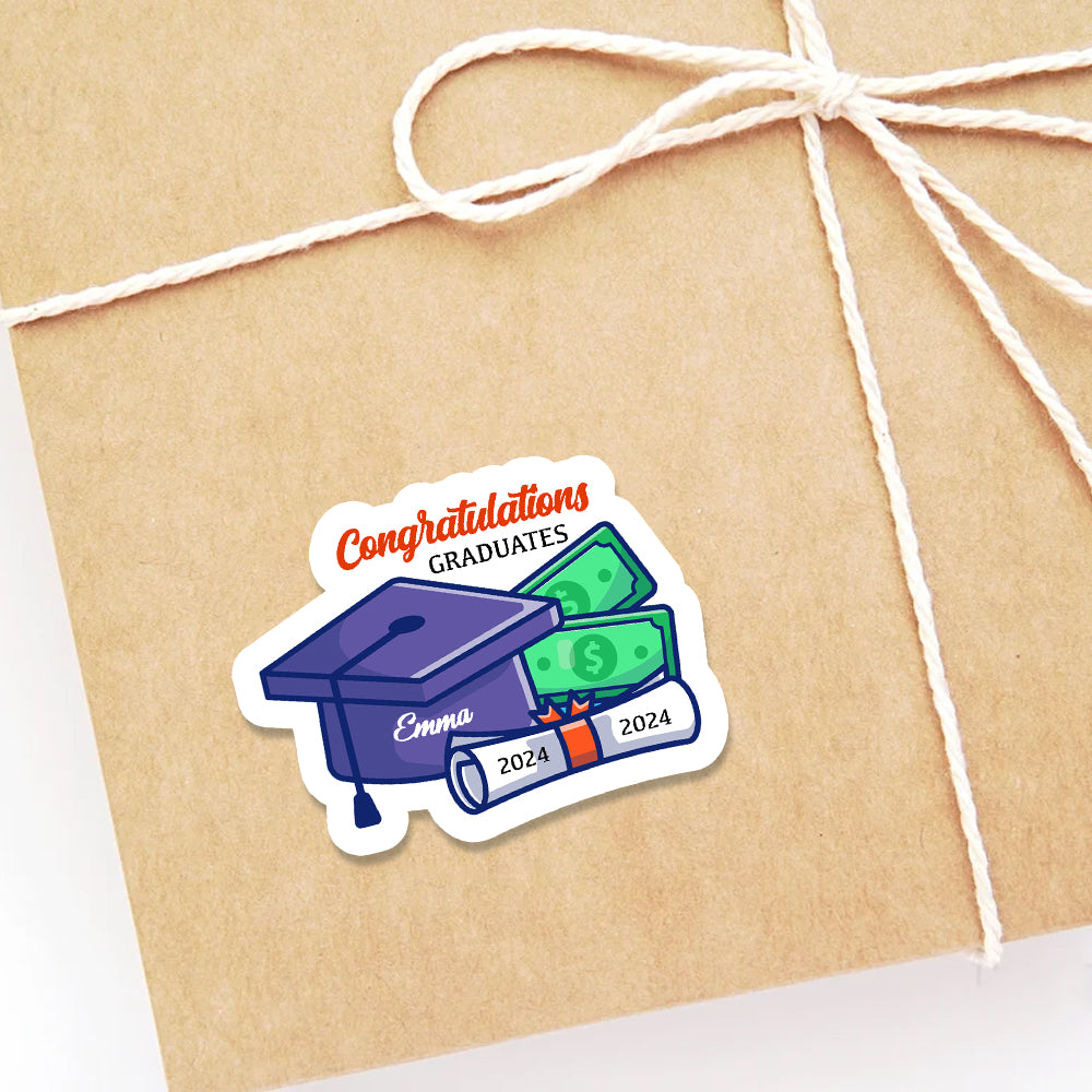 Congratulations Graduates - Custom Name And Year - Personalized Sticke ...