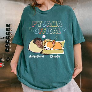 Pyjama Official  - Custom Appearances & Names - Personalized T-Shirt - Family Gift, Pet Lover Gift