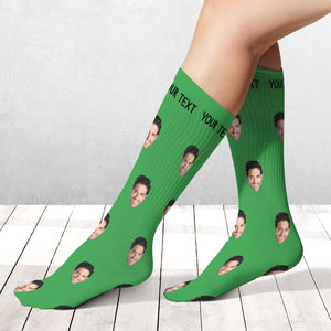 Custom Photo Socks With Your Text, Personalized Christmas Socks, Christmas Gifts For Family