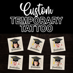 Congrats Class, Custom Temporary Tattoo With Personalized Photo, Fake Tattoo, Graduation Gift