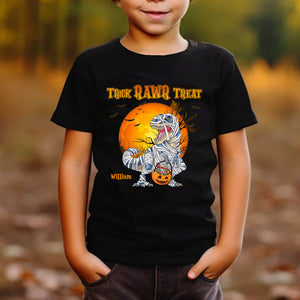 Trick Rawr Treat - Custom Character & Name - Personalized T-Shirt - Halloween Family Gift