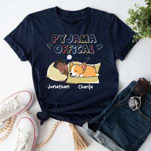 Pyjama Official  - Custom Appearances & Names - Personalized T-Shirt - Family Gift, Pet Lover Gift