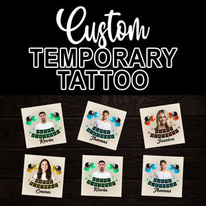 Happy Birthday Tattoo, Custom Photo And Texts Temporary Tattoo, Personalized Party Tattoo, Fake Tattoo