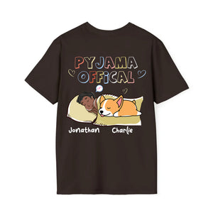 Pyjama Official  - Custom Appearances & Names - Personalized T-Shirt - Family Gift, Pet Lover Gift