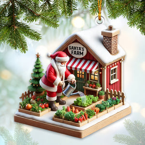 Santa Farm Home Decor Christmas Ornament, Personalized Ornament