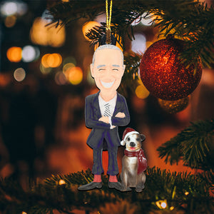 Joe Biden And Pet - Christmas Ornament - Gift For Christmas, Gift For Family Decor