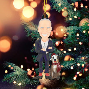 Joe Biden And Pet - Christmas Ornament - Gift For Christmas, Gift For Family Decor