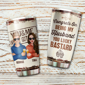 Personalized Congrats On Being Husband Tumbler, Husband & Wife, Best Gift For Couple