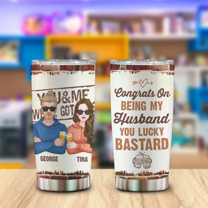 Personalized Congrats On Being Husband Tumbler, Husband & Wife, Best Gift For Couple