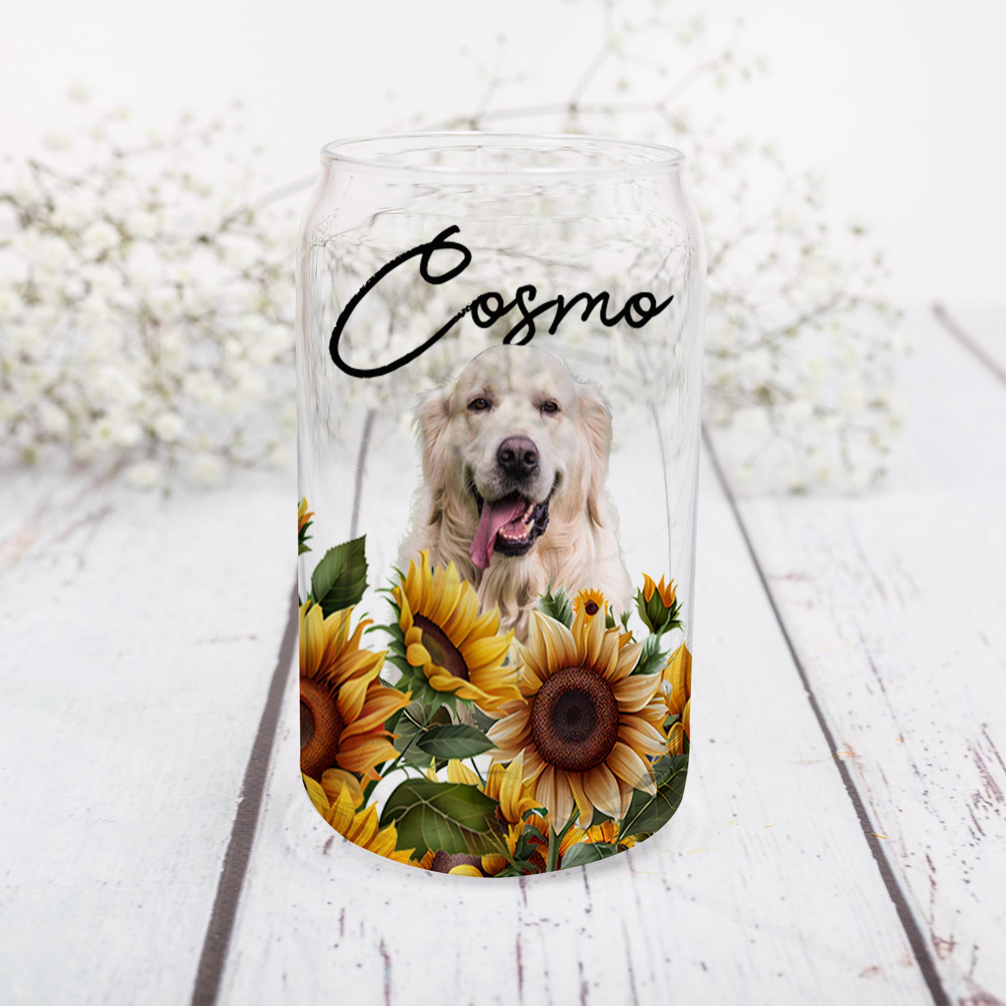 My Best Friend - Custom Pet Photo And Name - Personalized Glass Bottle, Frosted Bottle, Gift For Pet Lovers