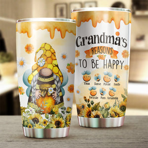 Grandma Bee Happy Reason To Be Happy Personalized Tumbler, Gift For Family