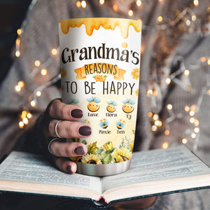 Grandma Bee Happy Reason To Be Happy Personalized Tumbler, Gift For Family