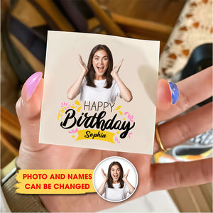 Full Colorful Birthday, Custom Photo And Text Temporary Tattoo, Personalized Tattoo, Fake Tattoo