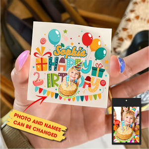 Birthday Party, Custom Photo And Text Temporary Tattoo, Personalized Tattoo, Fake Tattoo