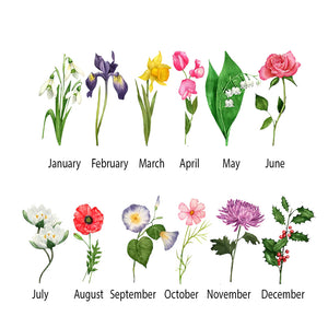 Personalized Grandma Garden Canvas, Family Birth Months Flowers, Gift For Family