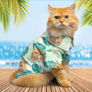 Personalized Cutie Kitty Hawaiian Shirt, Custom Pet Photo Gift